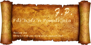 Fábján Pompónia névjegykártya